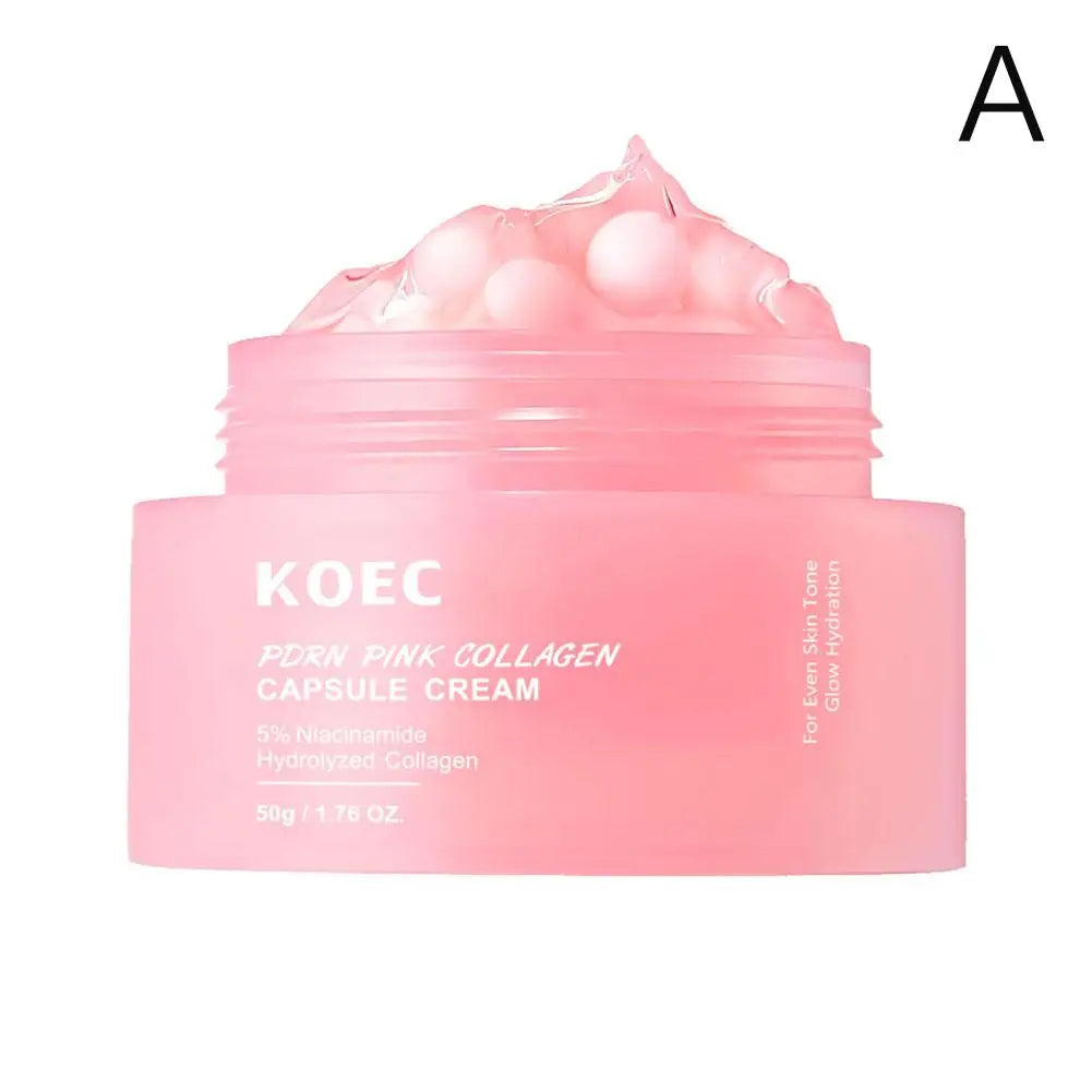 PDRN Pink Collagen Capsule Cream 5% Niachinamide VC Whitening Hydrolyzed Collagen Face Cream Moisturizing Firming Skin Care by PETAL & GLOW