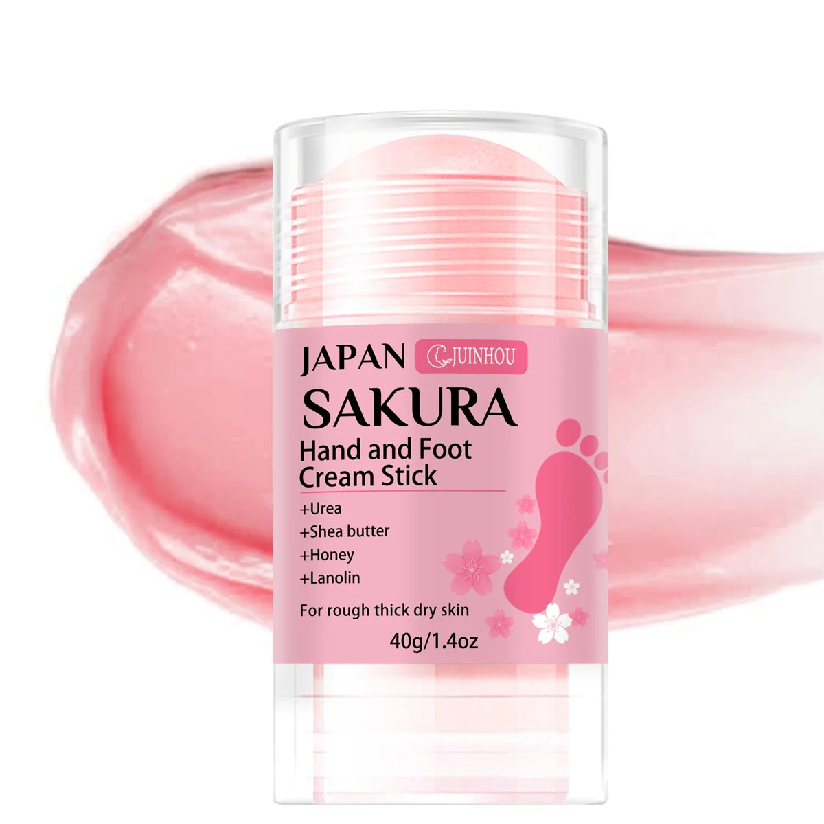 JUINHOU 60%尿素+2%サリチル酸 桜の香り ハンド&フットクリームスティック 深部保湿・乾燥肌ケア・かかと保護
