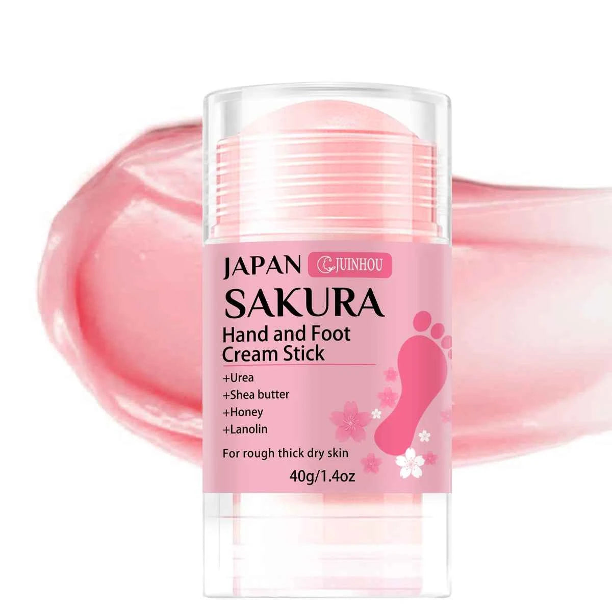 JUINHOU 60%尿素+2%サリチル酸 桜の香り ハンド&フットクリームスティック 深部保湿・乾燥肌ケア・かかと保護