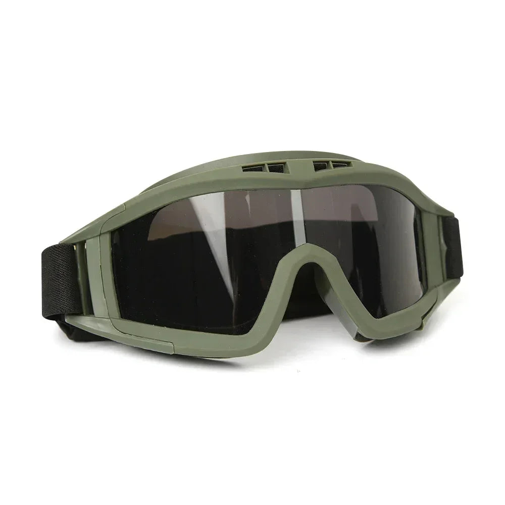 Tactical Goggles Mountaineering Shooting Sunglasses Windproof Sand Control Motocross CS Glasses 3 Lenses Replaceable Motorcycle by PETAL & GLOW