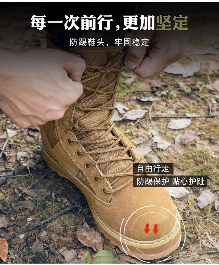 Tactical Boots Men Boots Special Force Green Army Boots Outdoor Hiking Boots Ankle Shoes Men Work Shoes by PETAL & GLOW