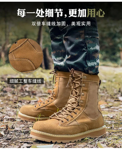 Tactical Boots Men Boots Special Force Green Army Boots Outdoor Hiking Boots Ankle Shoes Men Work Shoes by PETAL & GLOW