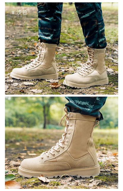 Tactical Boots Men Boots Special Force Green Army Boots Outdoor Hiking Boots Ankle Shoes Men Work Shoes by PETAL & GLOW