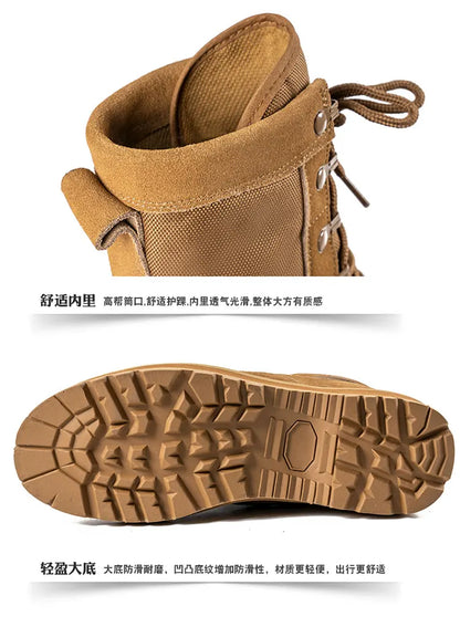 Tactical Boots Men Boots Special Force Green Army Boots Outdoor Hiking Boots Ankle Shoes Men Work Shoes by PETAL & GLOW