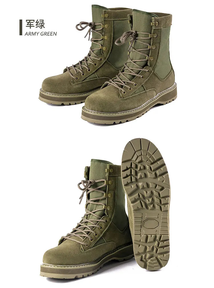 Tactical Boots Men Boots Special Force Green Army Boots Outdoor Hiking Boots Ankle Shoes Men Work Shoes by PETAL & GLOW