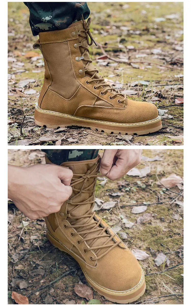 Tactical Boots Men Boots Special Force Green Army Boots Outdoor Hiking Boots Ankle Shoes Men Work Shoes by PETAL & GLOW