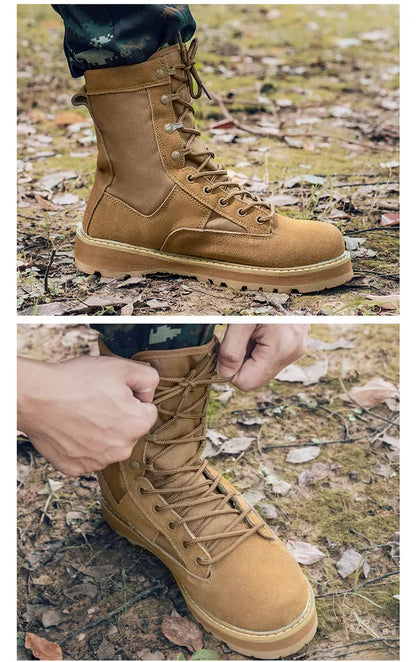 Tactical Boots Men Boots Special Force Green Army Boots Outdoor Hiking Boots Ankle Shoes Men Work Shoes by PETAL & GLOW