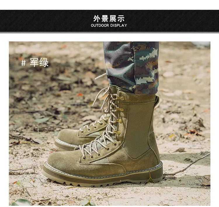Tactical Boots Men Boots Special Force Green Army Boots Outdoor Hiking Boots Ankle Shoes Men Work Shoes by PETAL & GLOW