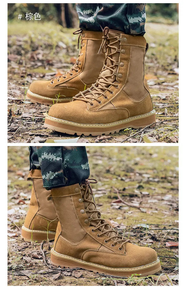 Tactical Boots Men Boots Special Force Green Army Boots Outdoor Hiking Boots Ankle Shoes Men Work Shoes by PETAL & GLOW