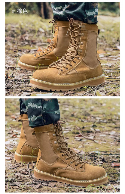 Tactical Boots Men Boots Special Force Green Army Boots Outdoor Hiking Boots Ankle Shoes Men Work Shoes by PETAL & GLOW