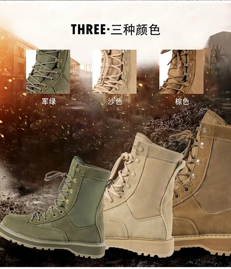 Tactical Boots Men Boots Special Force Green Army Boots Outdoor Hiking Boots Ankle Shoes Men Work Shoes by PETAL & GLOW