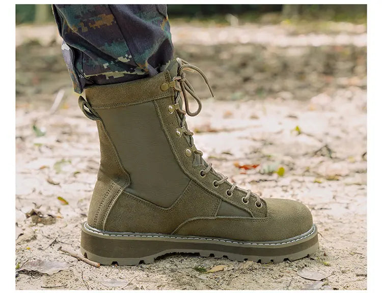 Tactical Boots Men Boots Special Force Green Army Boots Outdoor Hiking Boots Ankle Shoes Men Work Shoes by PETAL & GLOW