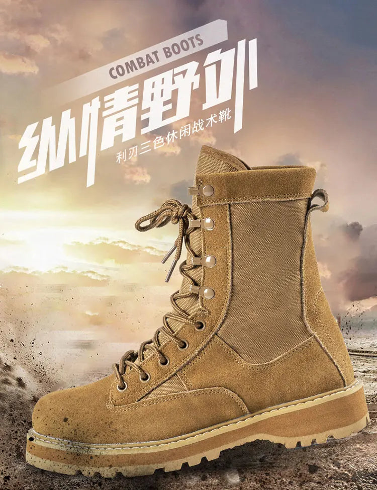 Tactical Boots Men Boots Special Force Green Army Boots Outdoor Hiking Boots Ankle Shoes Men Work Shoes by PETAL & GLOW