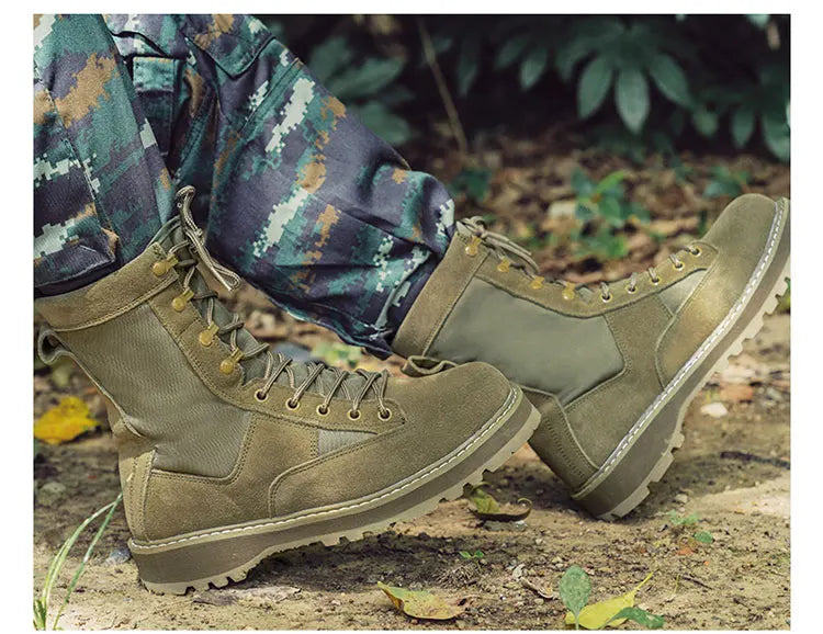 Tactical Boots Men Boots Special Force Green Army Boots Outdoor Hiking Boots Ankle Shoes Men Work Shoes by PETAL & GLOW