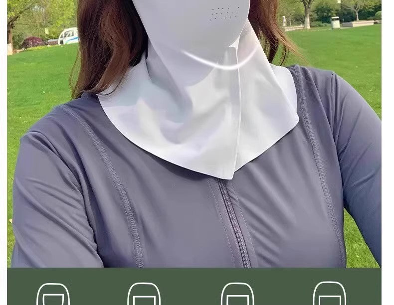 3D Neck Protection Sunscreen Mask Upf Anti-Ultraviolet Women's Face Kini Driving Ice Silk Breathable Summer Full Face