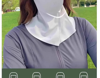 3D Neck Protection Sunscreen Mask Upf Anti-Ultraviolet Women's Face Kini Driving Ice Silk Breathable Summer Full Face