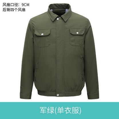Summer Air Conditioning Clothing Cooling with Four Fans Clothing Outdoor High Temperature Heat Prevention Charging Refrigeration Electric Welding Labor Protection Work Clothes