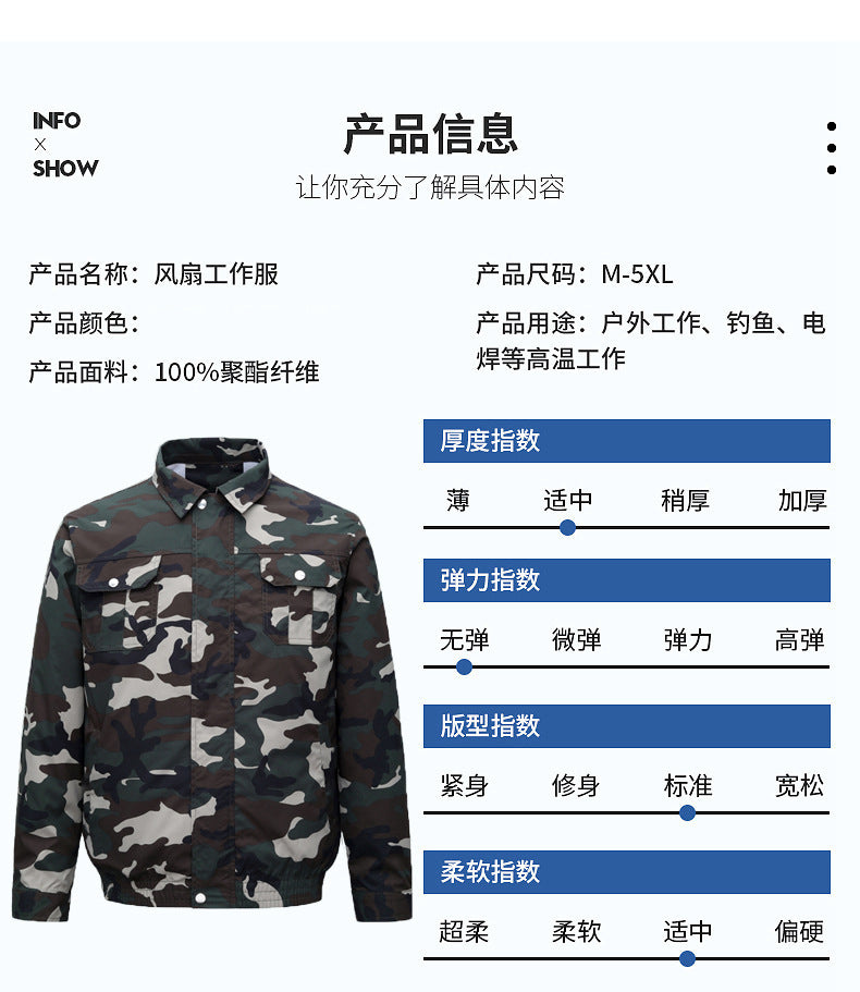 Summer Air Conditioning Clothing Cooling with Four Fans Clothing Outdoor High Temperature Heat Prevention Charging Refrigeration Electric Welding Labor Protection Work Clothes