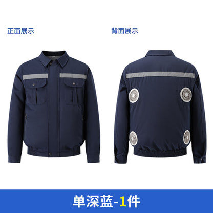 Summer Four-Fan Air-Conditioned Clothing Cooling and Refrigeration Reflective Sun Protection Clothing with Fan Outdoor Labor Protection Work Clothes