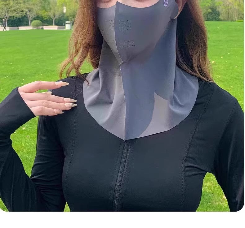3D Neck Protection Sunscreen Mask Upf Anti-Ultraviolet Women's Face Kini Driving Ice Silk Breathable Summer Full Face