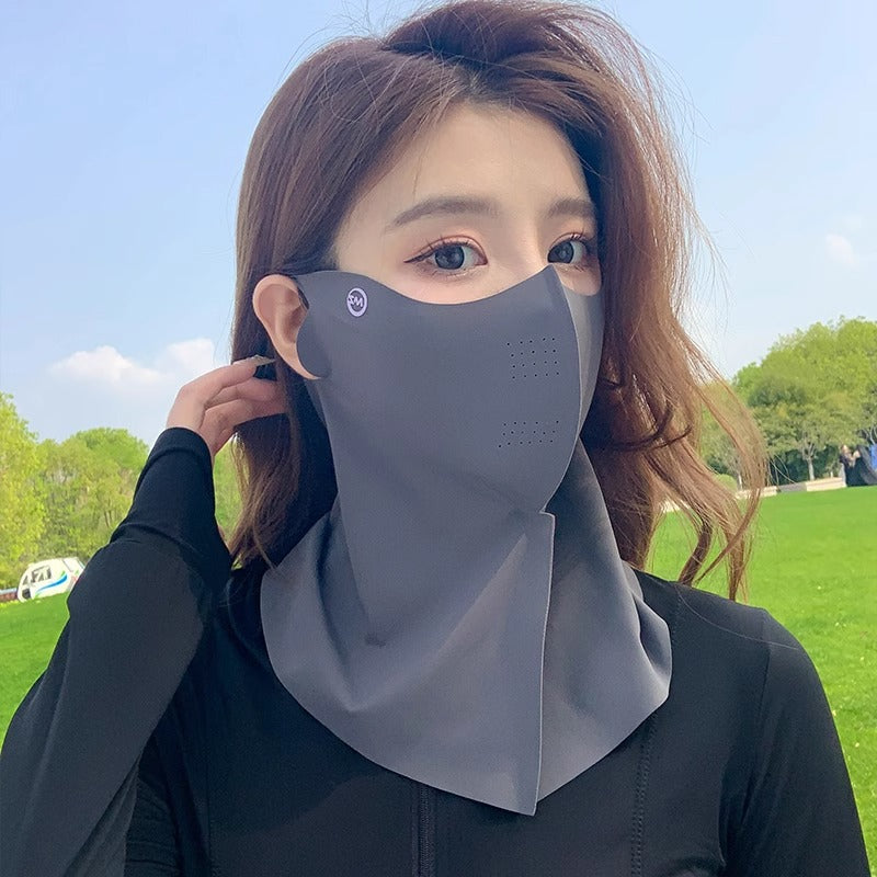 3D Neck Protection Sunscreen Mask Upf Anti-Ultraviolet Women's Face Kini Driving Ice Silk Breathable Summer Full Face