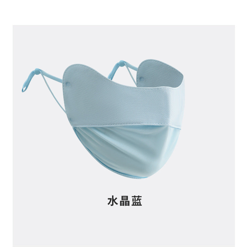 3D Neck Protection Sunscreen Mask Upf Anti-Ultraviolet Women's Face Kini Driving Ice Silk Breathable Summer Full Face