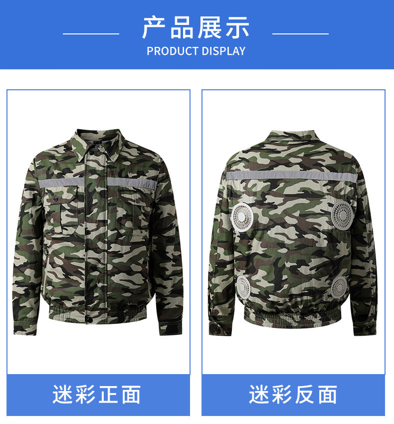 Summer Four-Fan Air-Conditioned Clothing Cooling and Refrigeration Reflective Sun Protection Clothing with Fan Outdoor Labor Protection Work Clothes