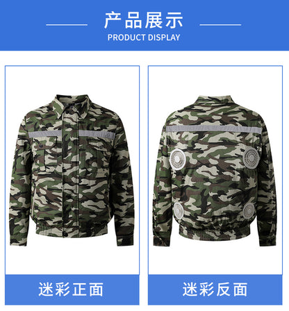 Summer Four-Fan Air-Conditioned Clothing Cooling and Refrigeration Reflective Sun Protection Clothing with Fan Outdoor Labor Protection Work Clothes