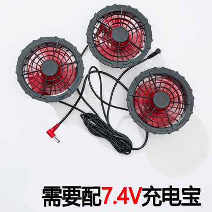 New Cooling Air-Conditioning Clothing, Reflective Long-Sleeved Work Clothes with Three Fans, Labor Protection Clothing, Outdoor Sun Protection Duty Clothing
