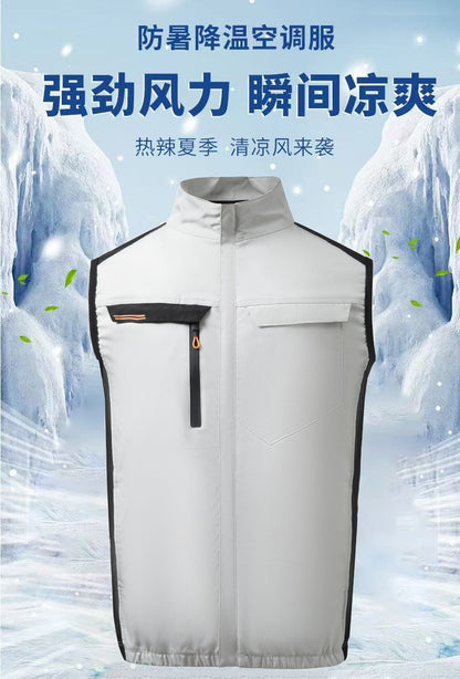 Summer Air-Conditioned Clothing Fan Clothing Sleeveless Cooling Refrigeration Sleeveless Outdoor Sports Sun Protection Vest USB Work Clothes