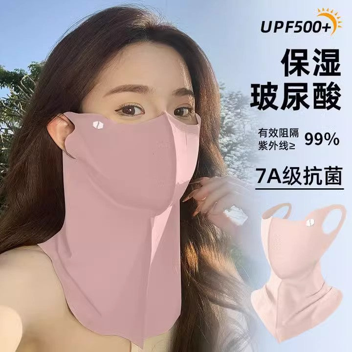 3D Neck Protection Sunscreen Mask Upf Anti-Ultraviolet Women's Face Kini Driving Ice Silk Breathable Summer Full Face