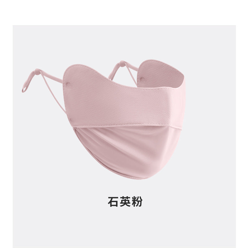 3D Neck Protection Sunscreen Mask Upf Anti-Ultraviolet Women's Face Kini Driving Ice Silk Breathable Summer Full Face