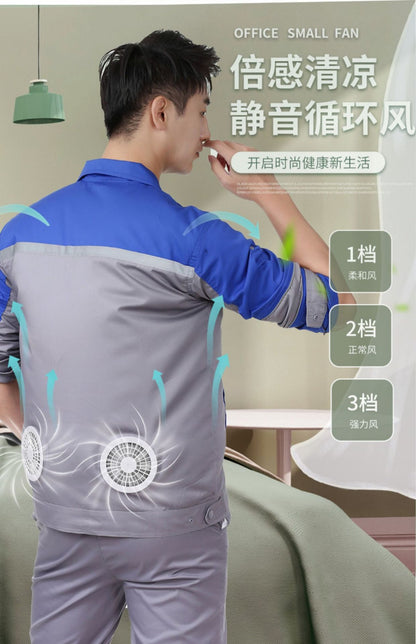 Summer Cooling Air-Conditioned Work Clothes, Refrigeration Fan Clothing, Outdoor Heat Dissipation and Heatstroke Prevention Workwear, Electrician Uniforms, Workwear