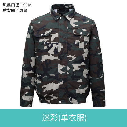 Summer Air Conditioning Clothing Cooling with Four Fans Clothing Outdoor High Temperature Heat Prevention Charging Refrigeration Electric Welding Labor Protection Work Clothes