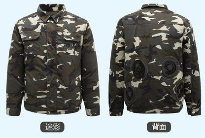 Summer Air Conditioning Clothing Cooling with Four Fans Clothing Outdoor High Temperature Heat Prevention Charging Refrigeration Electric Welding Labor Protection Work Clothes