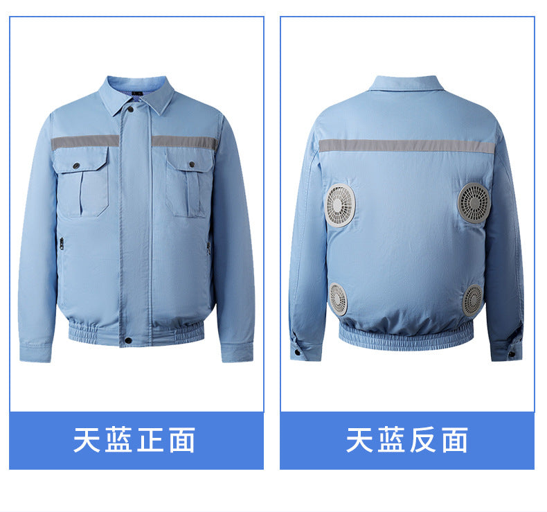 Summer Four-Fan Air-Conditioned Clothing Cooling and Refrigeration Reflective Sun Protection Clothing with Fan Outdoor Labor Protection Work Clothes