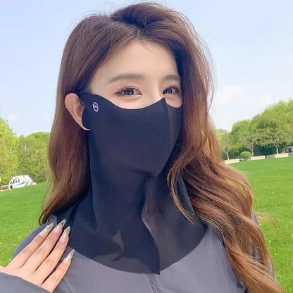 3D Neck Protection Sunscreen Mask Upf Anti-Ultraviolet Women's Face Kini Driving Ice Silk Breathable Summer Full Face