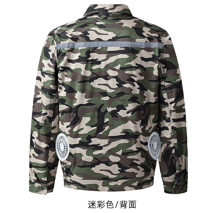 純綿溶接服ファン服空調服メンズ夏の暑さ対策ファン服冷蔵労働保護作業服