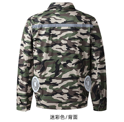純綿溶接服ファン服空調服メンズ夏の暑さ対策ファン服冷蔵労働保護作業服