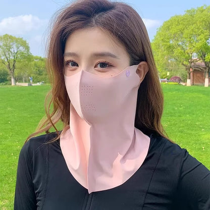 3D Neck Protection Sunscreen Mask Upf Anti-Ultraviolet Women's Face Kini Driving Ice Silk Breathable Summer Full Face