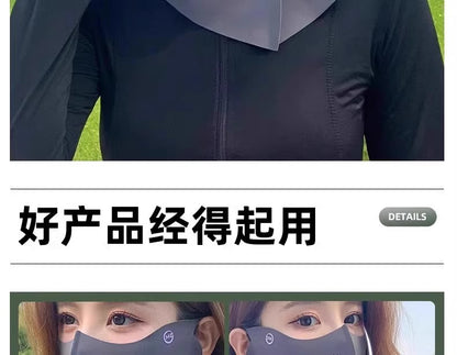 3D Neck Protection Sunscreen Mask Upf Anti-Ultraviolet Women's Face Kini Driving Ice Silk Breathable Summer Full Face