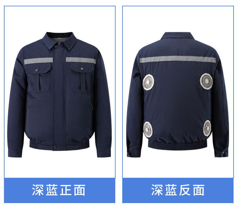 Summer Four-Fan Air-Conditioned Clothing Cooling and Refrigeration Reflective Sun Protection Clothing with Fan Outdoor Labor Protection Work Clothes