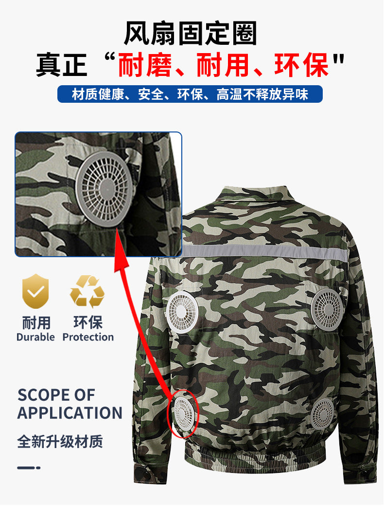 Summer Four-Fan Air-Conditioned Clothing Cooling and Refrigeration Reflective Sun Protection Clothing with Fan Outdoor Labor Protection Work Clothes