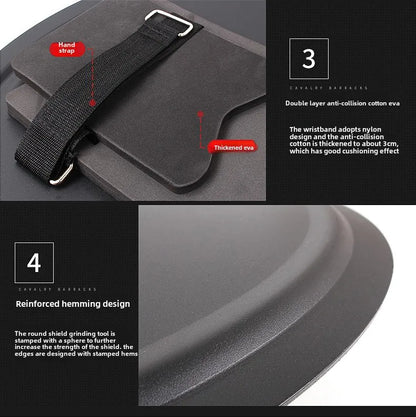 Metal Tactical Handheld Aluminum Alloy Round Shield Riot Shield Round Tactical Shield Security Equipment Security Equipment by PETAL & GLOW