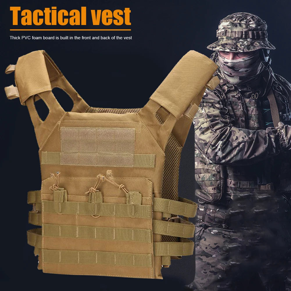 Tactical Hunting Tactical Vest Waterproof Outdoor Body Armor Lightweight JPC Molle Plate Carrier Vest for CS Game Jungle Gear by PETAL & GLOW