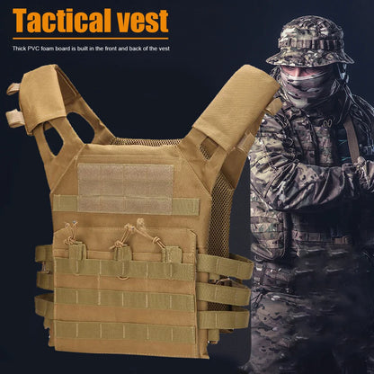 Tactical Hunting Tactical Vest Waterproof Outdoor Body Armor Lightweight JPC Molle Plate Carrier Vest for CS Game Jungle Gear by PETAL & GLOW