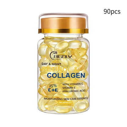 Retinol Collagen Essence Ampoules (90pcs) | Anti-Aging Face Serum for Firming & Moisturizing