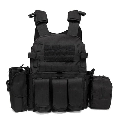 6094 Military Tactical Vest Body Armor Combat Army CS Gear Hunting Plate Carrier Airsoft Accessories Wargame Pouch Molle Vest by PETAL & GLOW