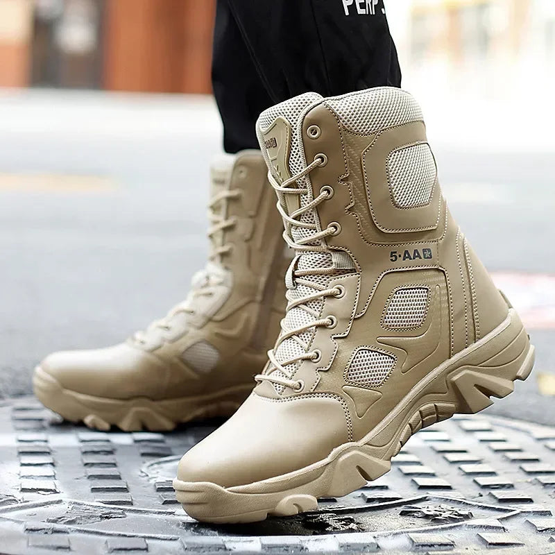 Men Male Masculine Botas Tacticas Hombre Militar Masculine SneakerMotorcycle Ankle Combat Boots Black Botas Militares Hombre by PETAL & GLOW