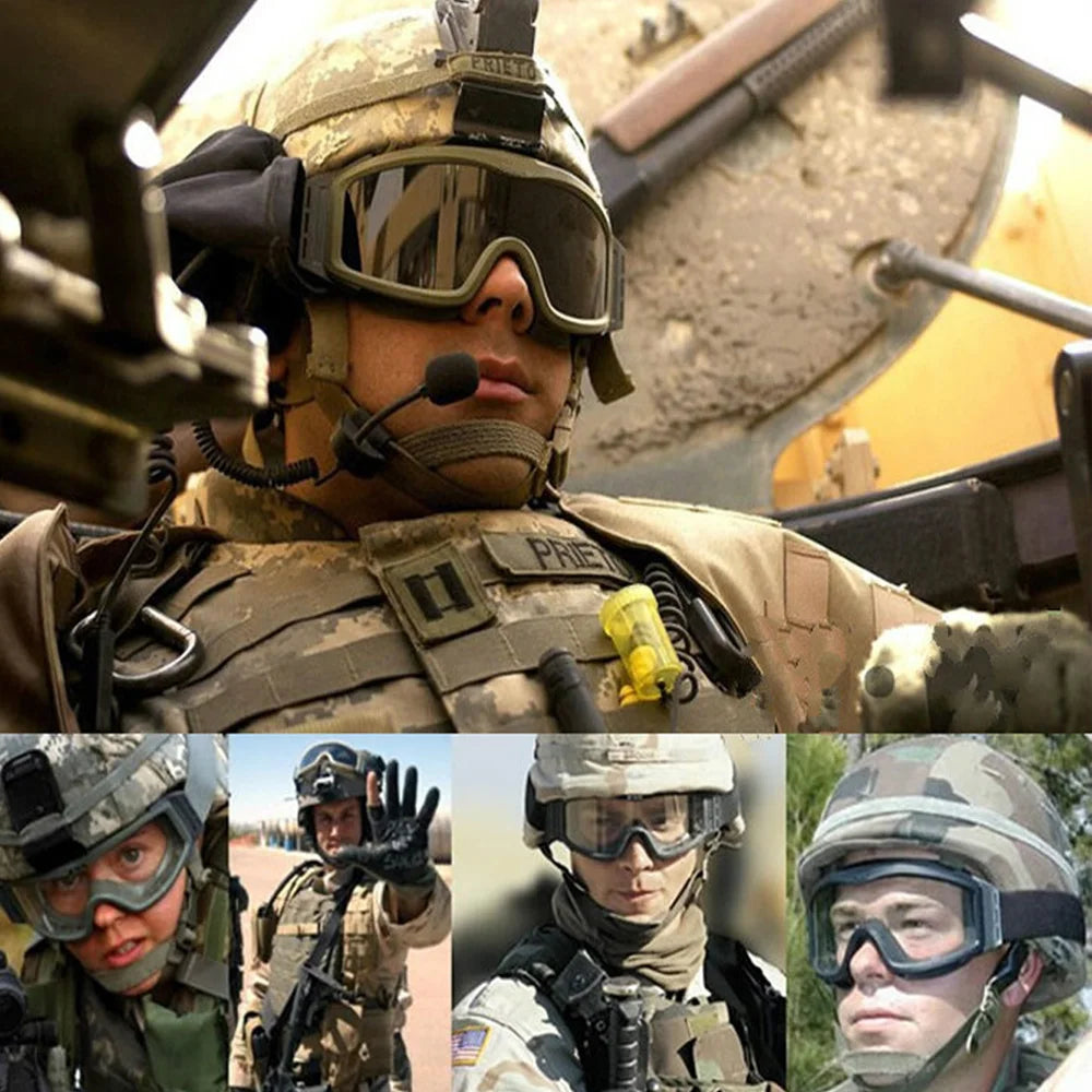 VULPO Tactical Goggles Airsoft Paintball Shooting Goggles Windproof Anti Fog Glasses Hiking Mountaineering Glasses by PETAL & GLOW